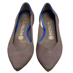 Rothy's Women's Dark Brown Flats with Blue Trim